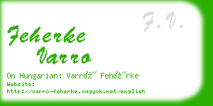 feherke varro business card